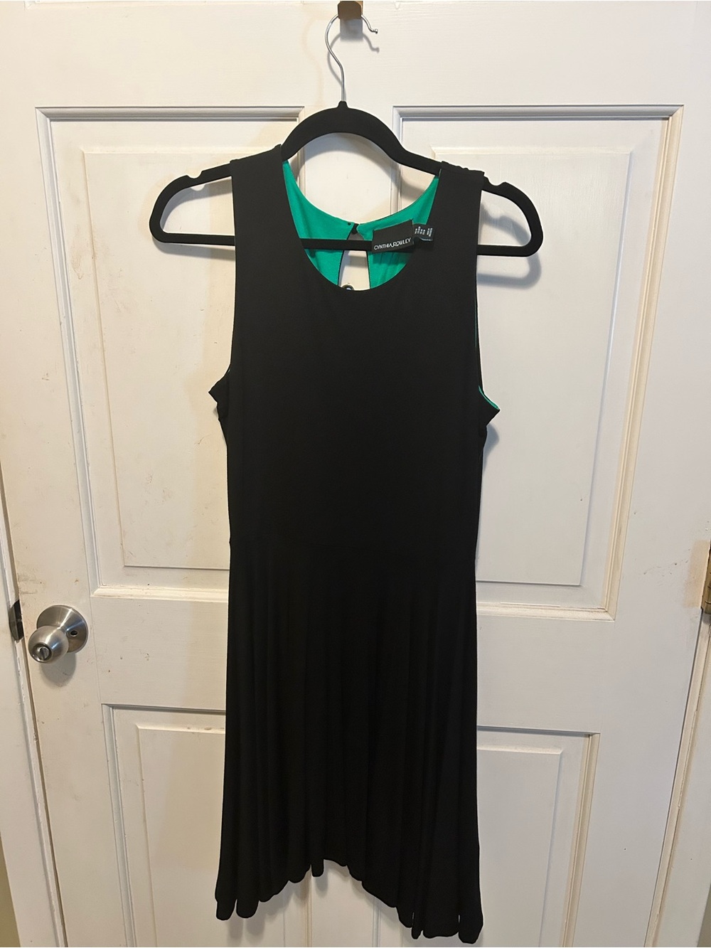 Cynthia Rowley Black Sleeveless Dress with Green Lining
